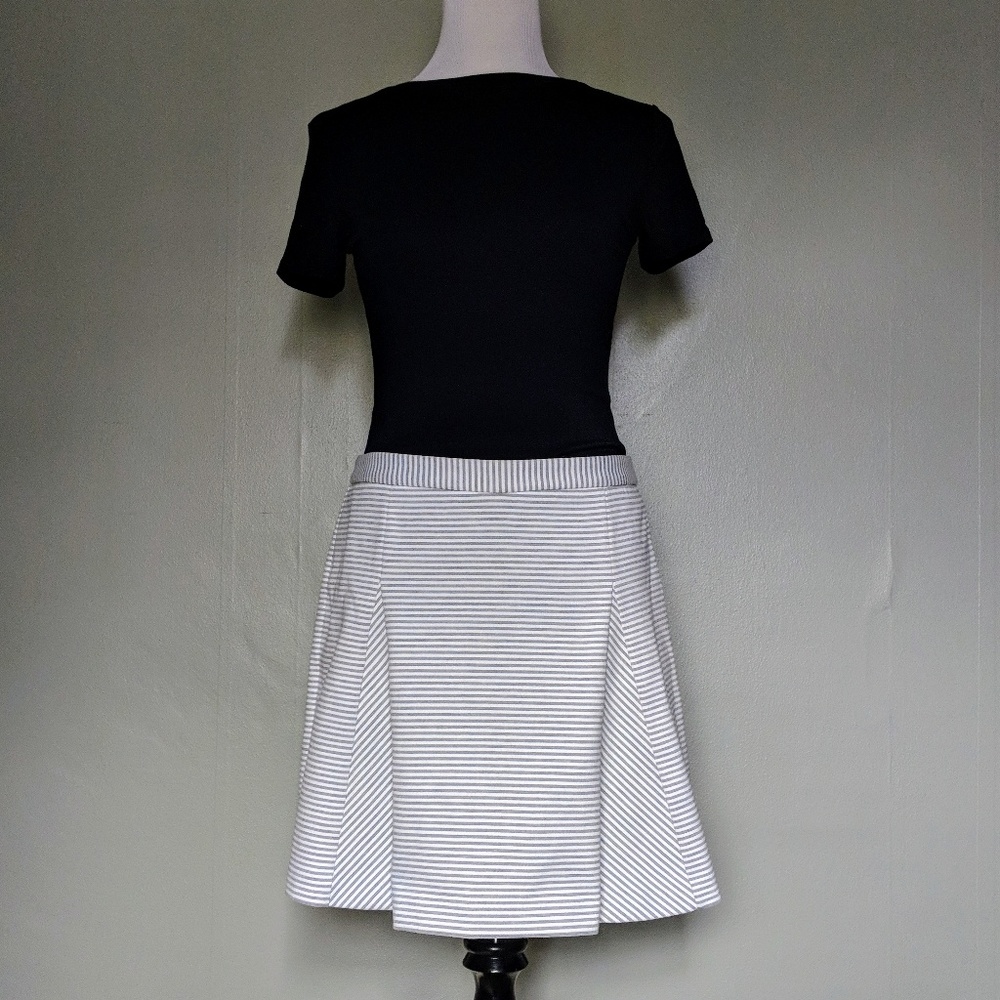 Michael Kors Gray & White Striped Skirt